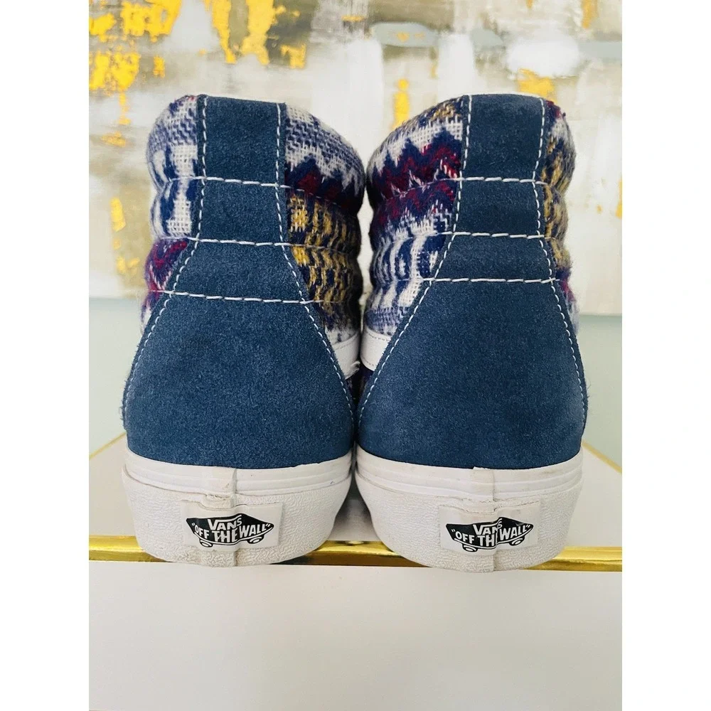 VANS Sk8-Hi Fair Isle Blue/Multicolor High Tops Men's Size 8.5, Women's Size 10.